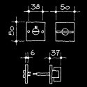 Rosaces pour salle de bains et WC - Boutons tournants pour WC Bauhaus Gropius Walter (52.935.64.)